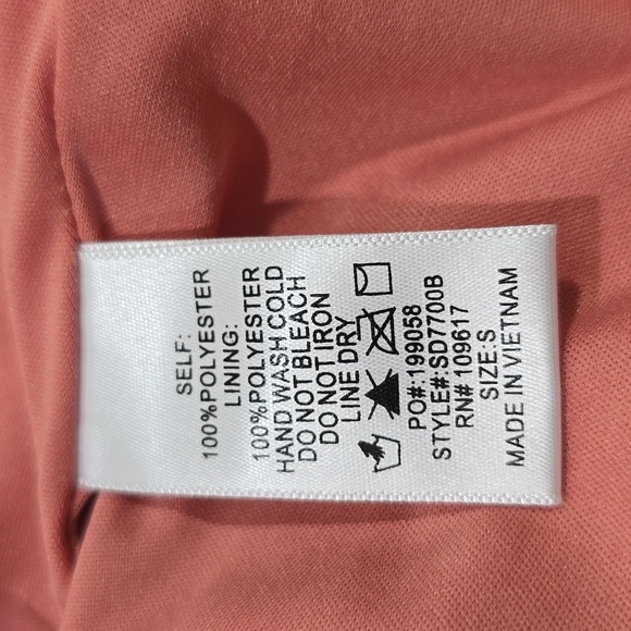 Shinestar - Pink Elegant High-Low Flared Hem, Ruffle Neck Dress Women's Small - Picture 13 of 13